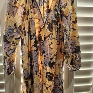 H & M size L print voile dress